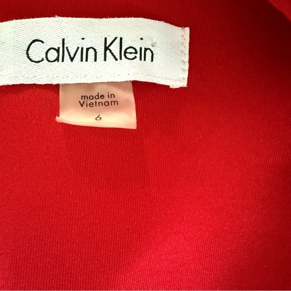 Calvin Klein Red Scuba Sheath Dress Sleeveless NWOT - Picture 6 of 7